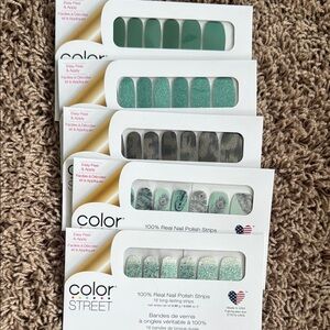 Color Street Nail Polish Strips - Green and Glitter Set